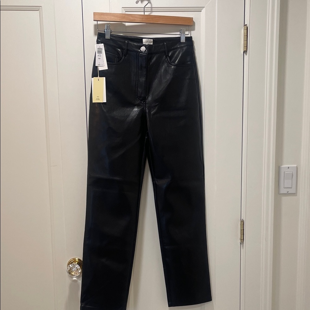 Aritzia Black Melina Faux Leather Pants. New with tags!